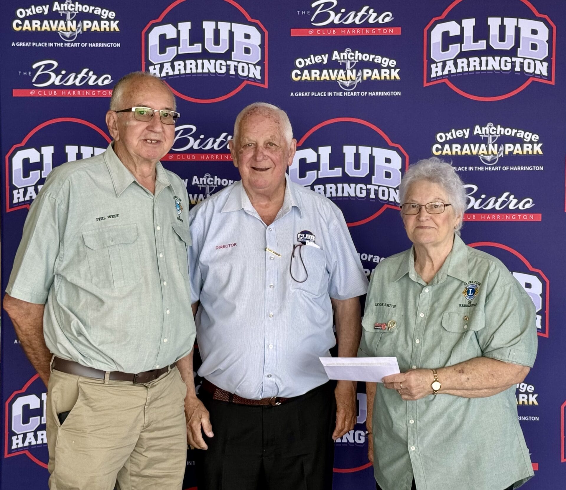 Club Harrington Director with Club Grants Recipients Harrington Lions Club