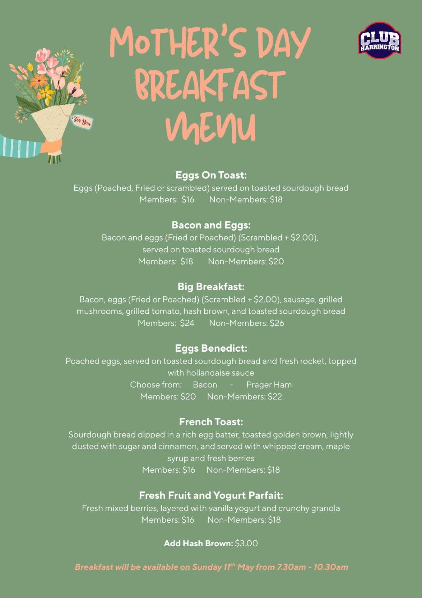 Mothers day menu (A4)