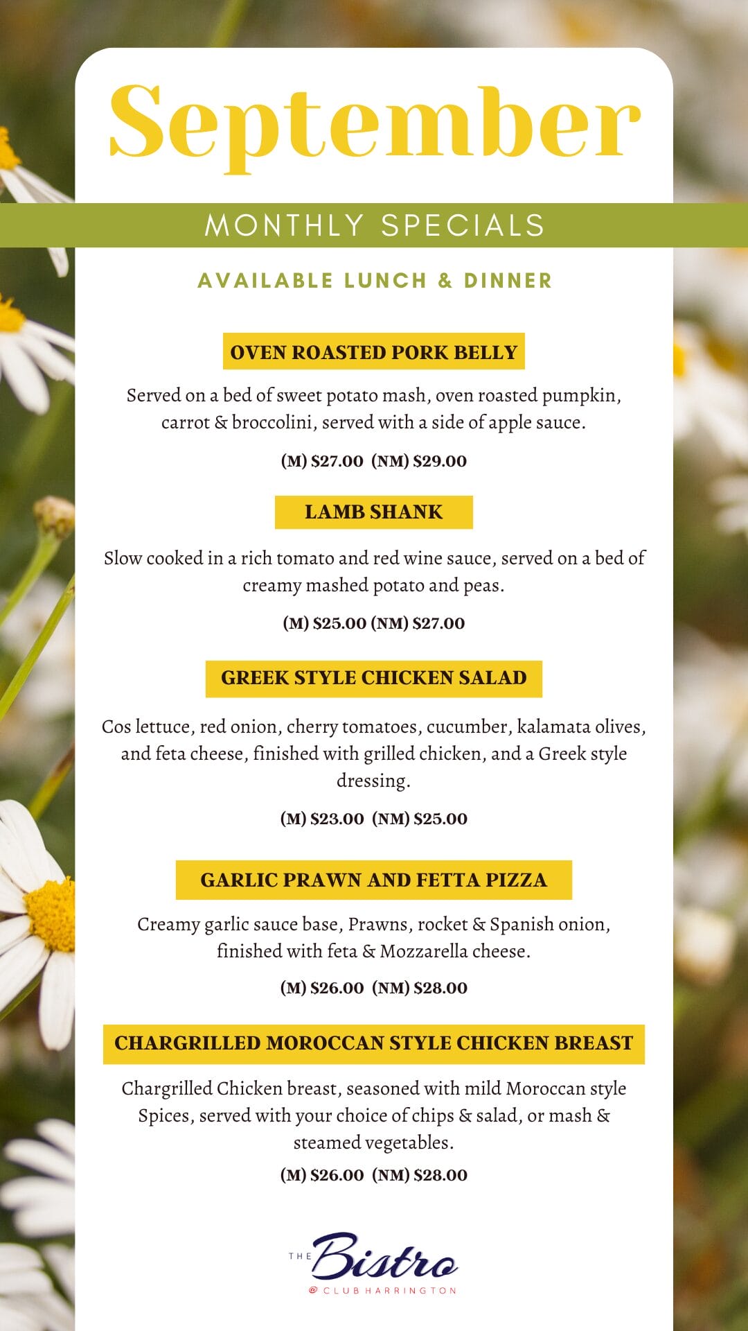 September Monthly Specials
