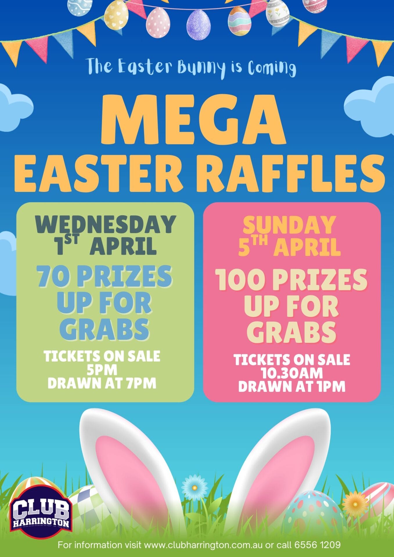 Copy of Colorful Easter Egg Hunt Flyer Club Harrington live music February